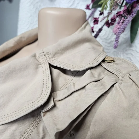 Juicy Couture Tan Trench Coat with Belted Waist - Picture 3 of 7